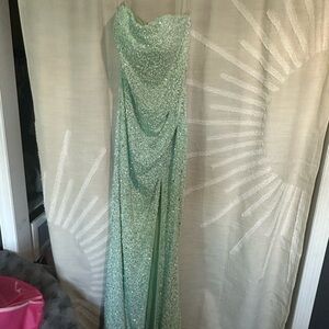 Elegant Strapless Sequin Gown